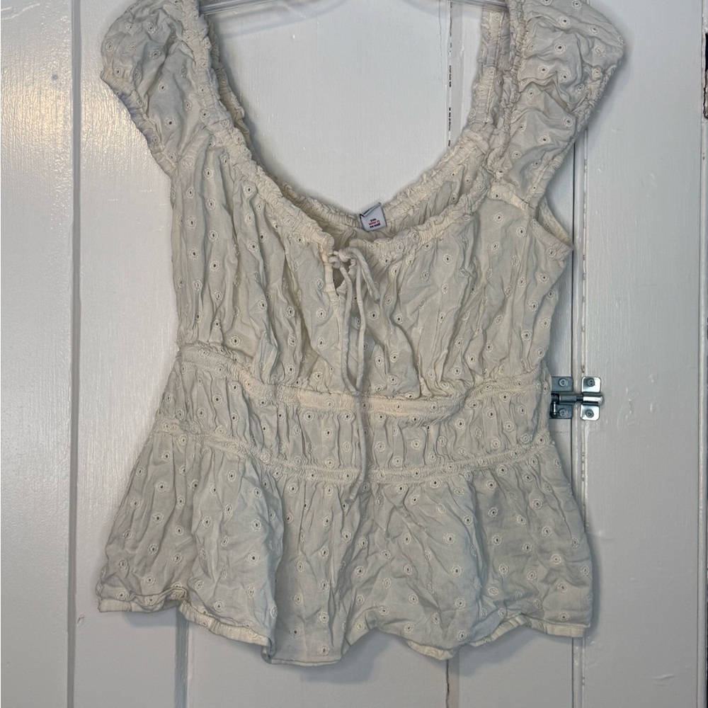 Old Navy Cream Eyelet Blouse